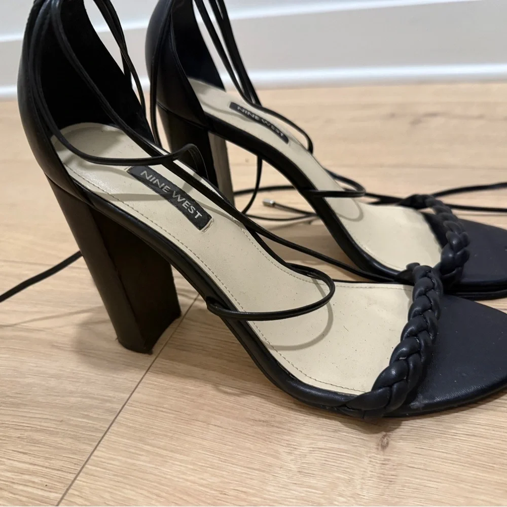 Nine West Monikka Ankle Wrap Heeled Sandals Size 9